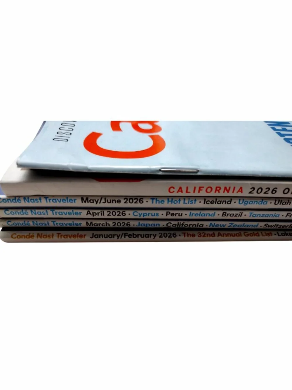 Travel Magazine 6 Issue Bundle Conde Nast Traveler, California 2026